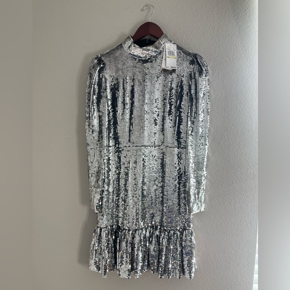 Michael kors Ruffled Dress silver color 4 - Picture 1 of 10